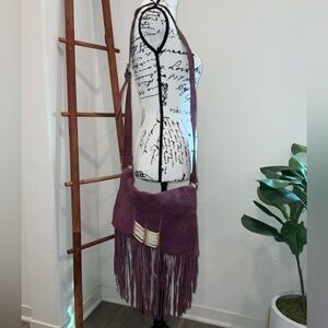 Raj Crossbody Bag with Fringe - Purple